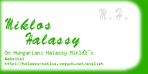 miklos halassy business card